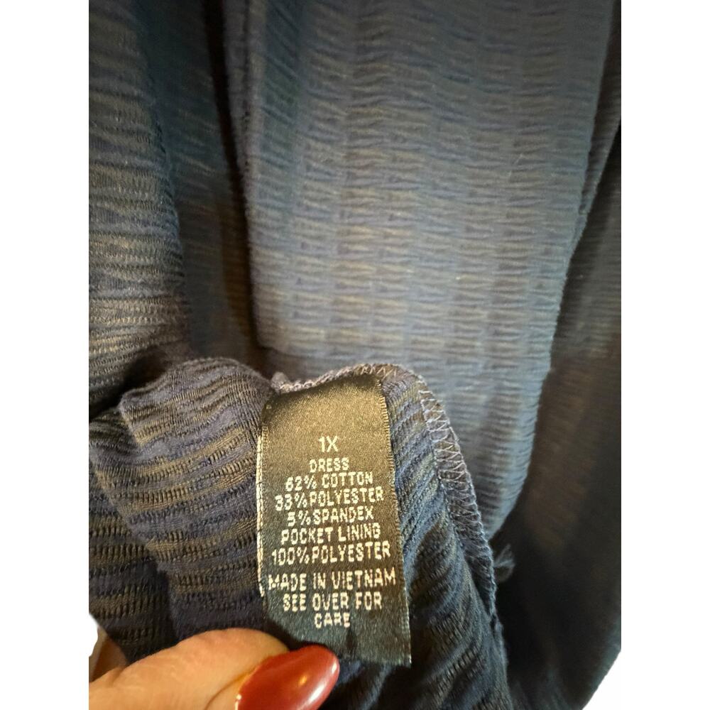 Alyx Navy Textured Dress - Size 1X - Picture 8 of 13